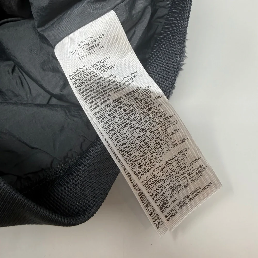 Nike Youth Size 5 Sherpa Fleece Windrunner Hooded Jacket Anthracite Grey‎